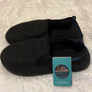 Brand new Rockdove SwiftStride Slippers Black w Blue mens size 9